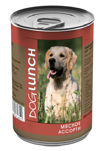 Dog Lunch для собак Мясное Ассорти в желе 410г