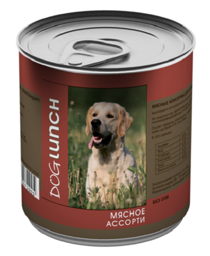 Dog Lunch для собак Мясное Ассорти в желе 750г