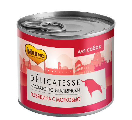 Мнямс Delicatesse Бразато по-итальянски из говядины с морковью 200г