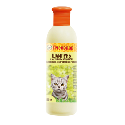 Пчелодар Шампунь с маточным молочком для короткошерстных кошек