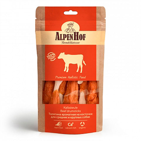 AlpenHof Телятина ароматная на косточке для средних и крупных собак 80г