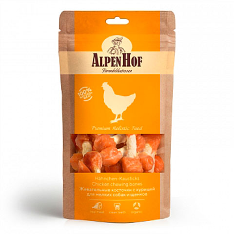 AlpenHof Жевательные косточки с курицей для мелких собак и щенков 50г