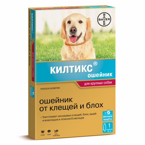 Bayer Килтикс ошейник от клещей и блох для собак крупных пород