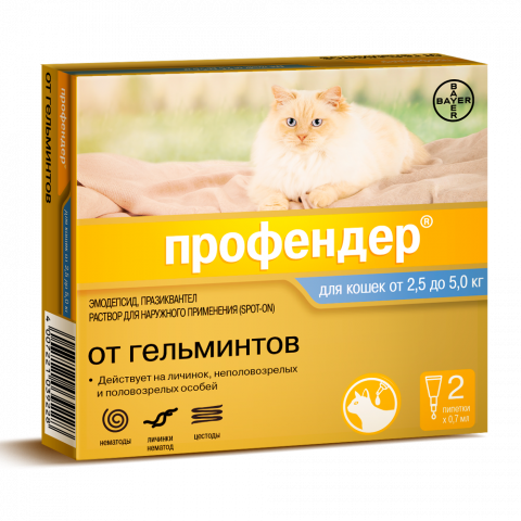 Bayer Профендер антигельминтик для кошек 2,5-5кг