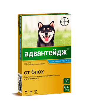 Bayer Адвантейдж капли от блох для собак 4-10кг