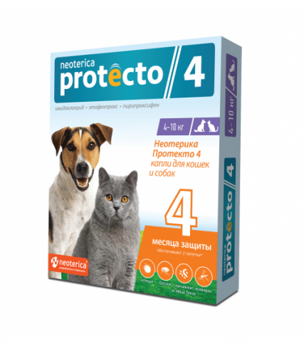 Neoterica Protecto капли для кошек и собак до 4-10кг