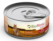 Bio Menu adult для кошек мясной паштет с ягненком  95%-мясо 100г