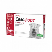 Селафорт 120 мг 10,1-20 кг капли для собак инсектоакарицидные