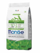 Monge Dog Monoprotein Adult Rabbit with Rice and Potatoes
